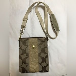 Coach Fabric Crossbody - beige & gold - NEW W/O TAGS